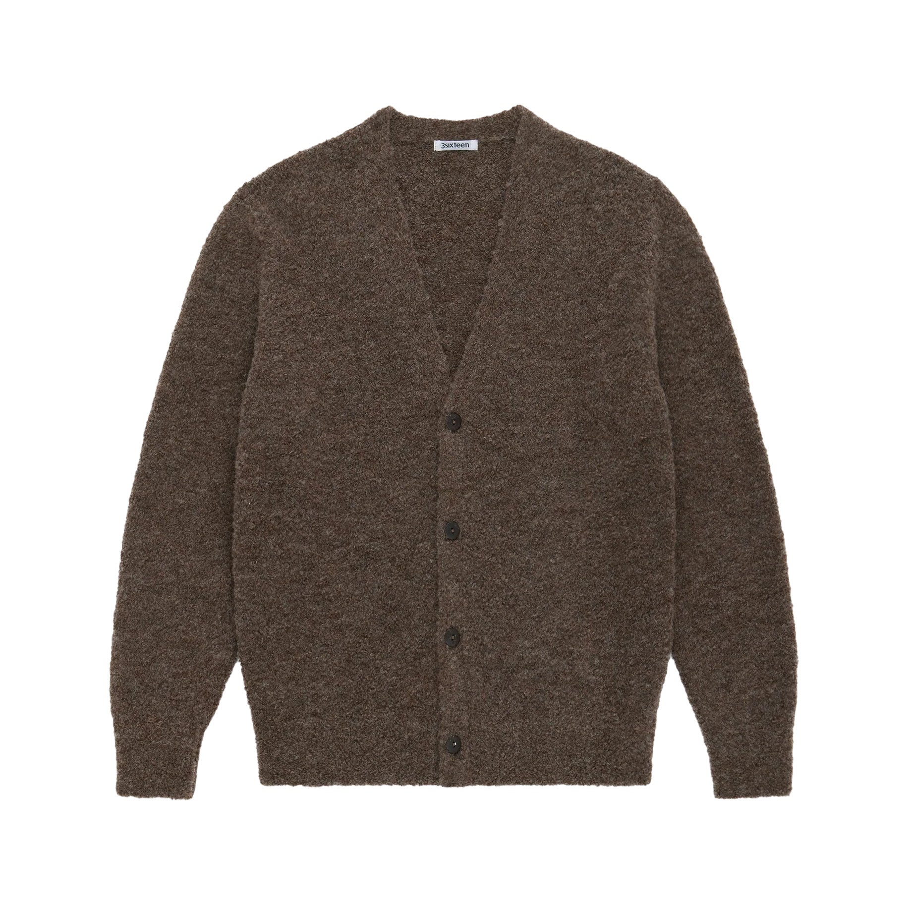 3sixteen - V⁠-⁠Neck Cardigan - Earth Boucle Alpaca