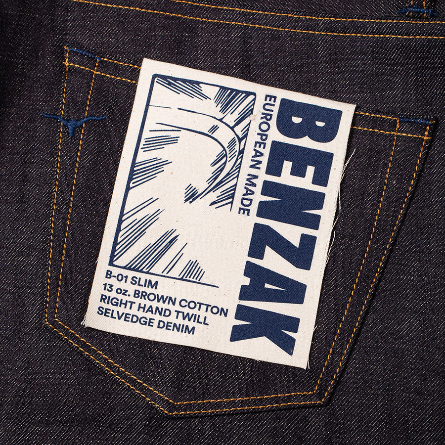 Benzak Denim Developers - B-01 SLIM - 13 oz. Brown Cotton Benzak Denim Developers - B-01 SLIM - 13 oz. Brown Cotton
