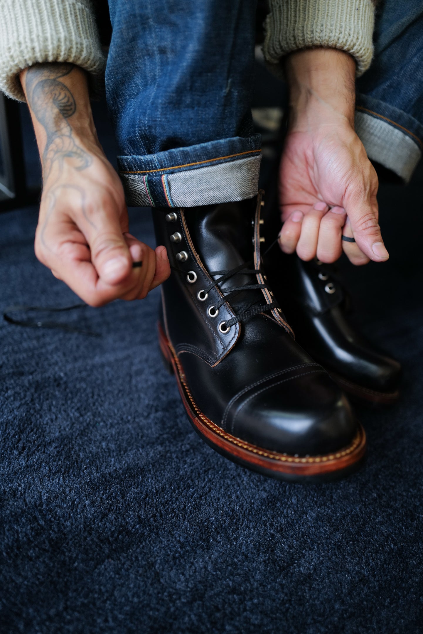 ButterScotch Boots - Bronx - Black Chromexcel - Cap Toe