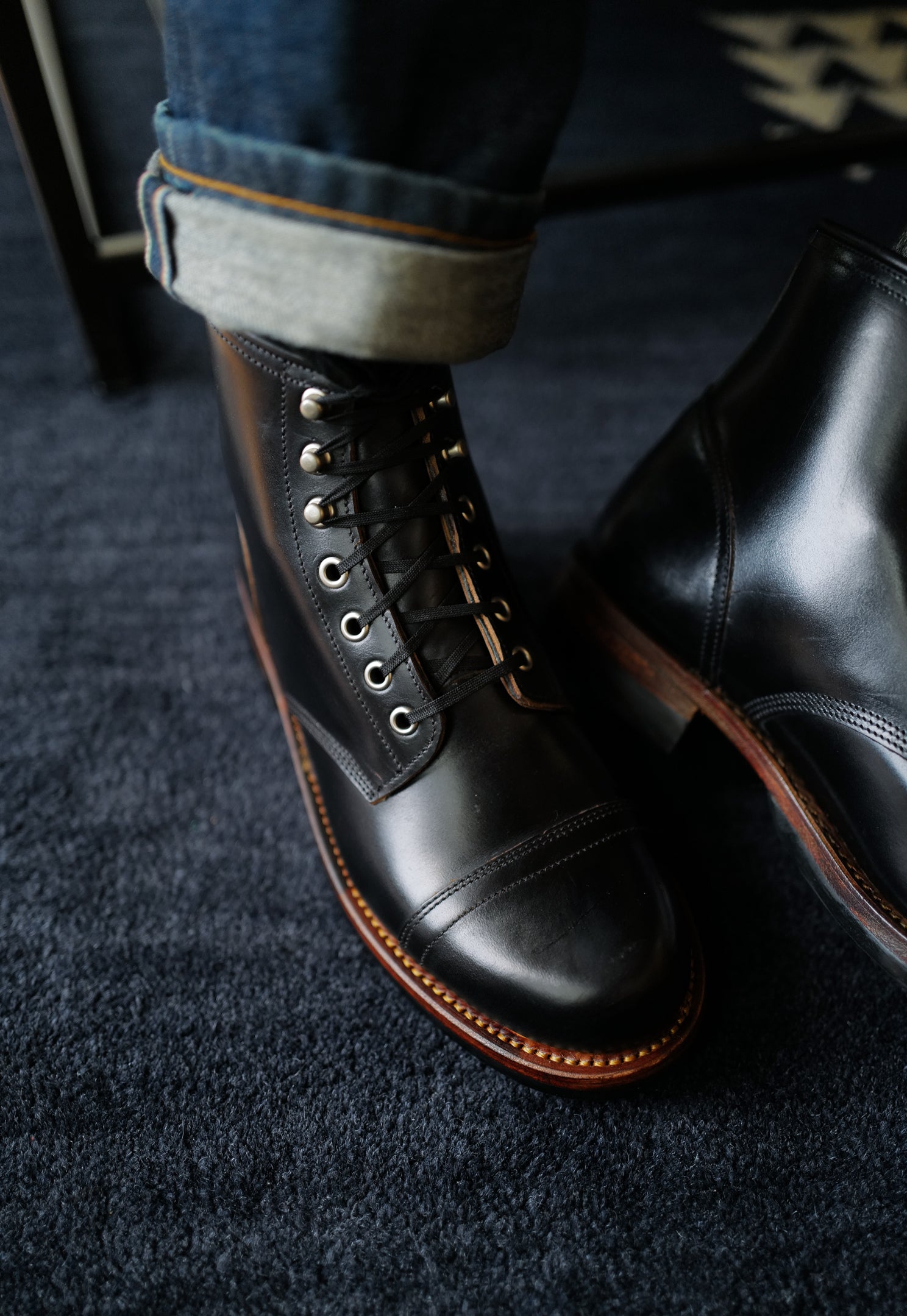 ButterScotch Boots - Bronx - Black Chromexcel - Cap Toe