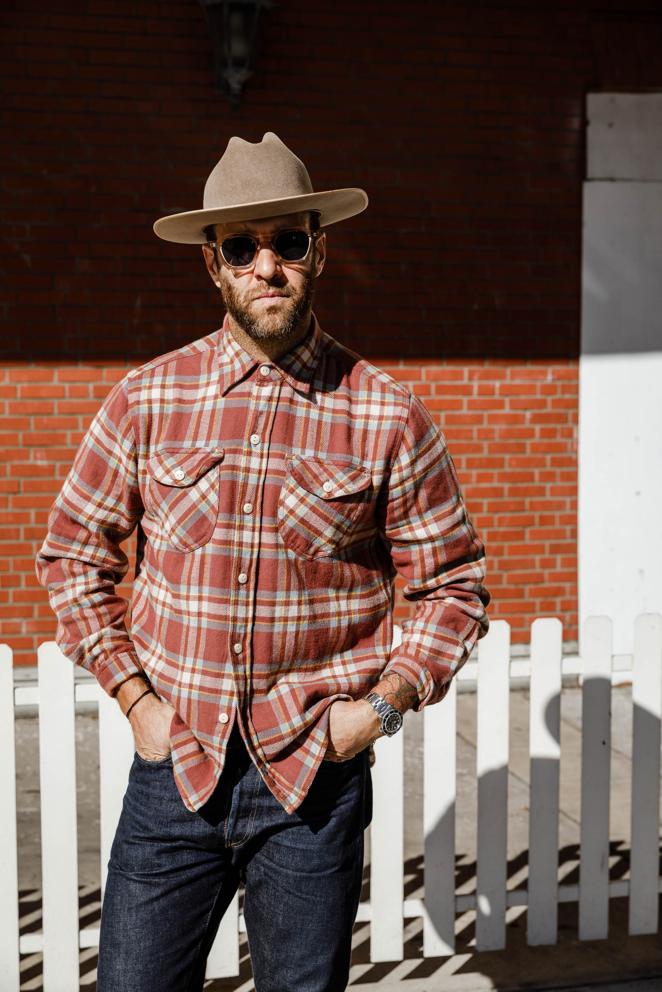 Wythe - Washed Flannel Workshirt - Autumn Rust