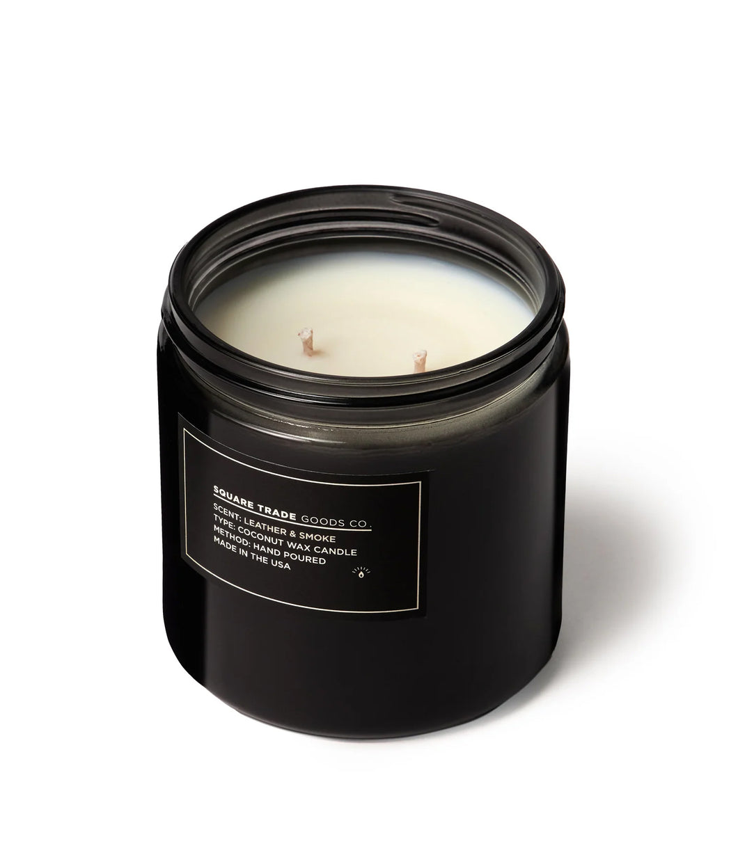 Square Trade Goods Co. - Leather Smoke - 16oz Double Wick Candle