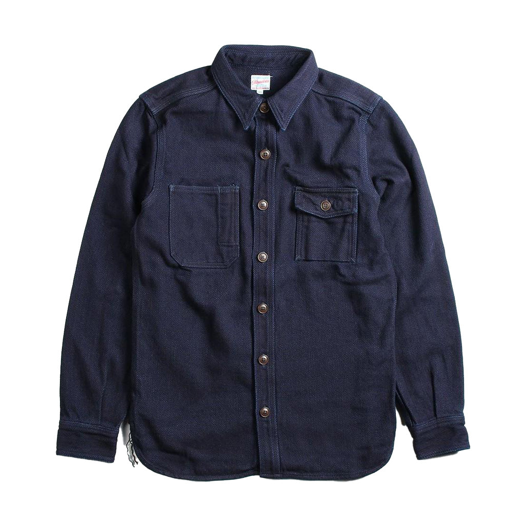 Momotaro - Heavyweight Dobby Indigo Sashiko Work Shirt