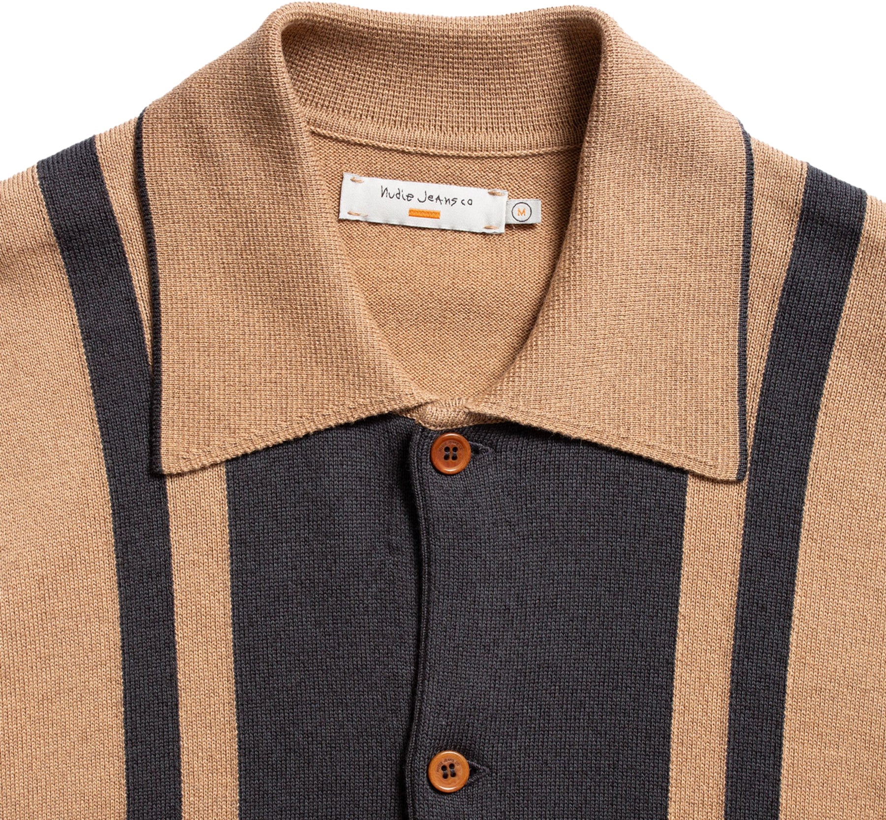 Nudie - Fabbe Knit Polo Shirt Beige