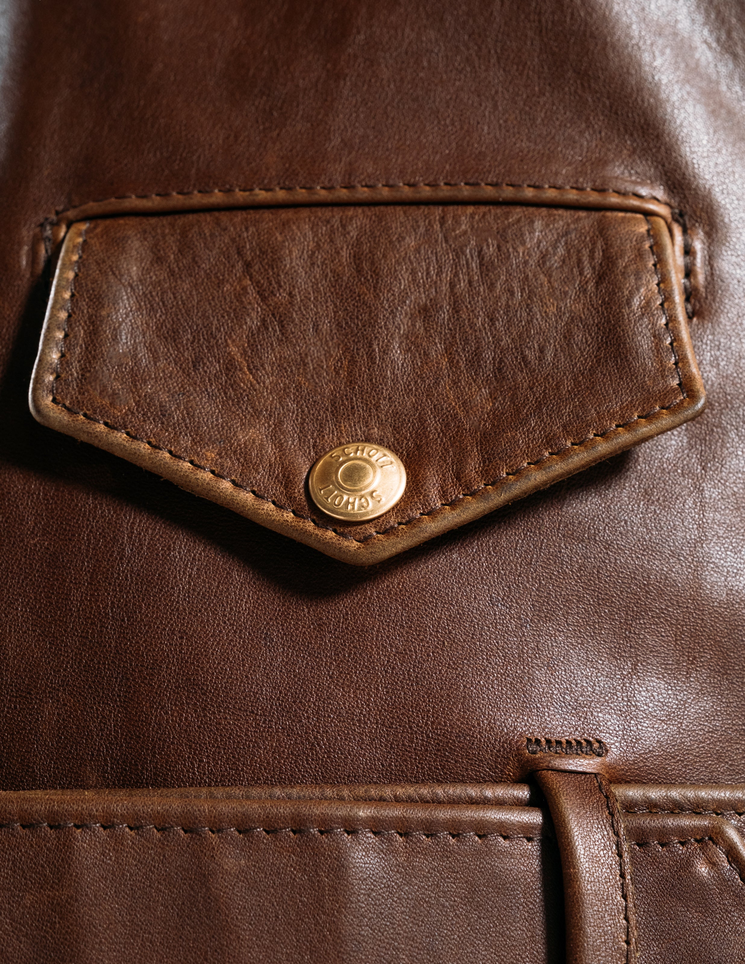 Schott N.Y.C - P656H - Chocolate Brown Horsehide