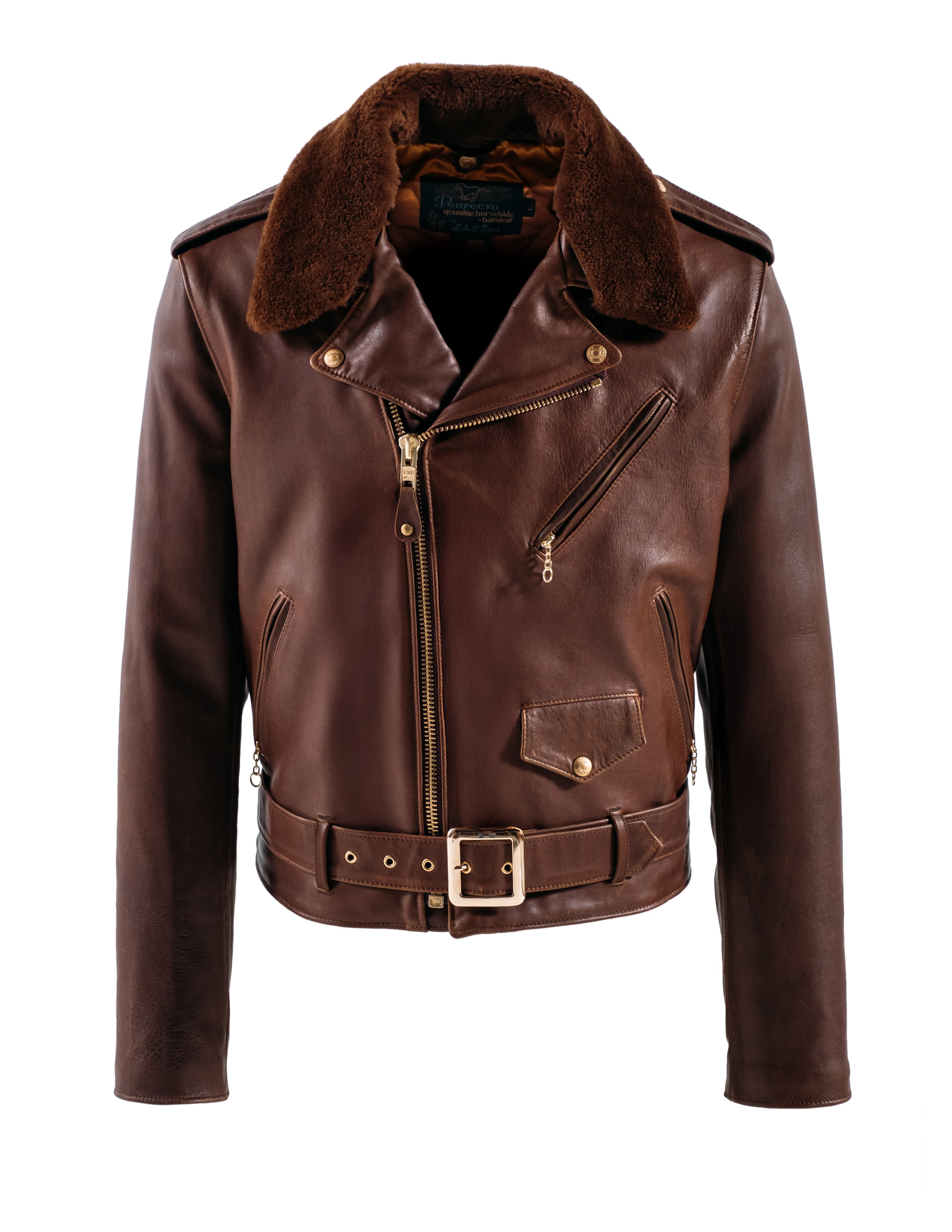 Schott N.Y.C - P656H - Chocolate Brown Horsehide