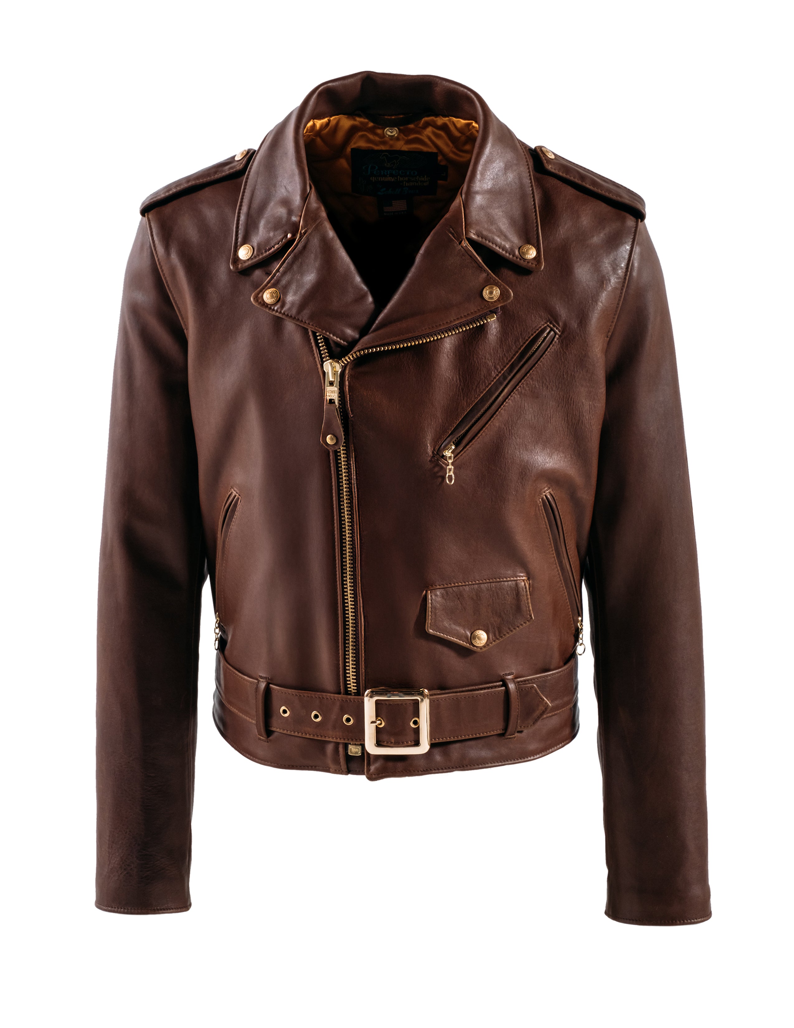 Schott N.Y.C - P656H - Chocolate Brown Horsehide