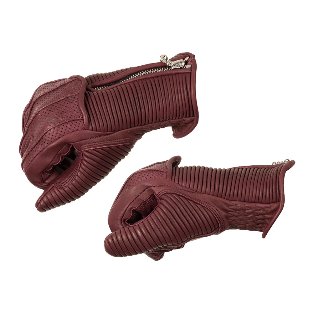 Goldtop England -  Ladies Silk Lined Raptor Gloves - Burgundy