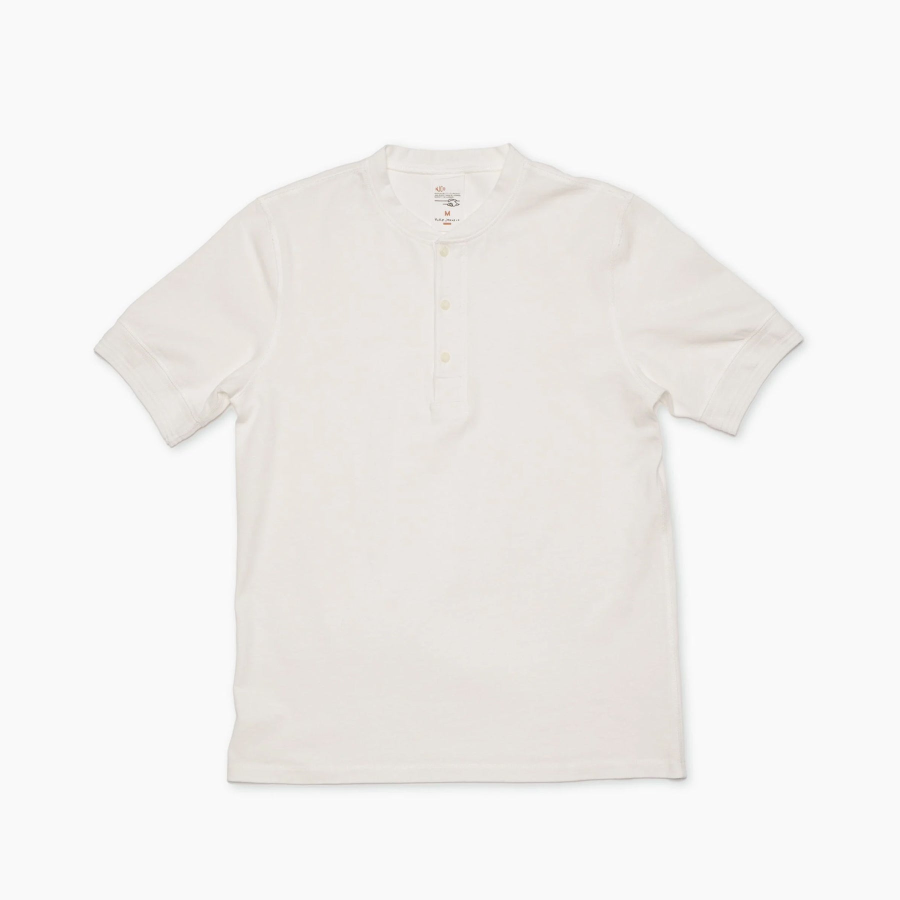 Nudie - Short Sleeve Henley T-Shirt Ecru