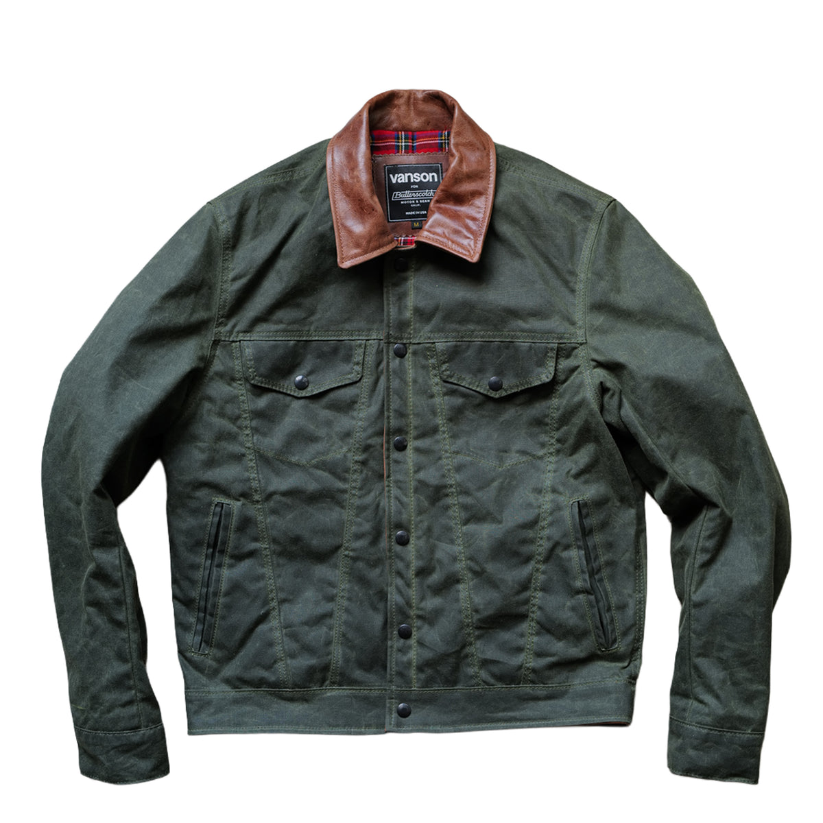 ButterScotch x Vanson - Territory Jacket - Olive Waxed Canvas (Pre-Order)