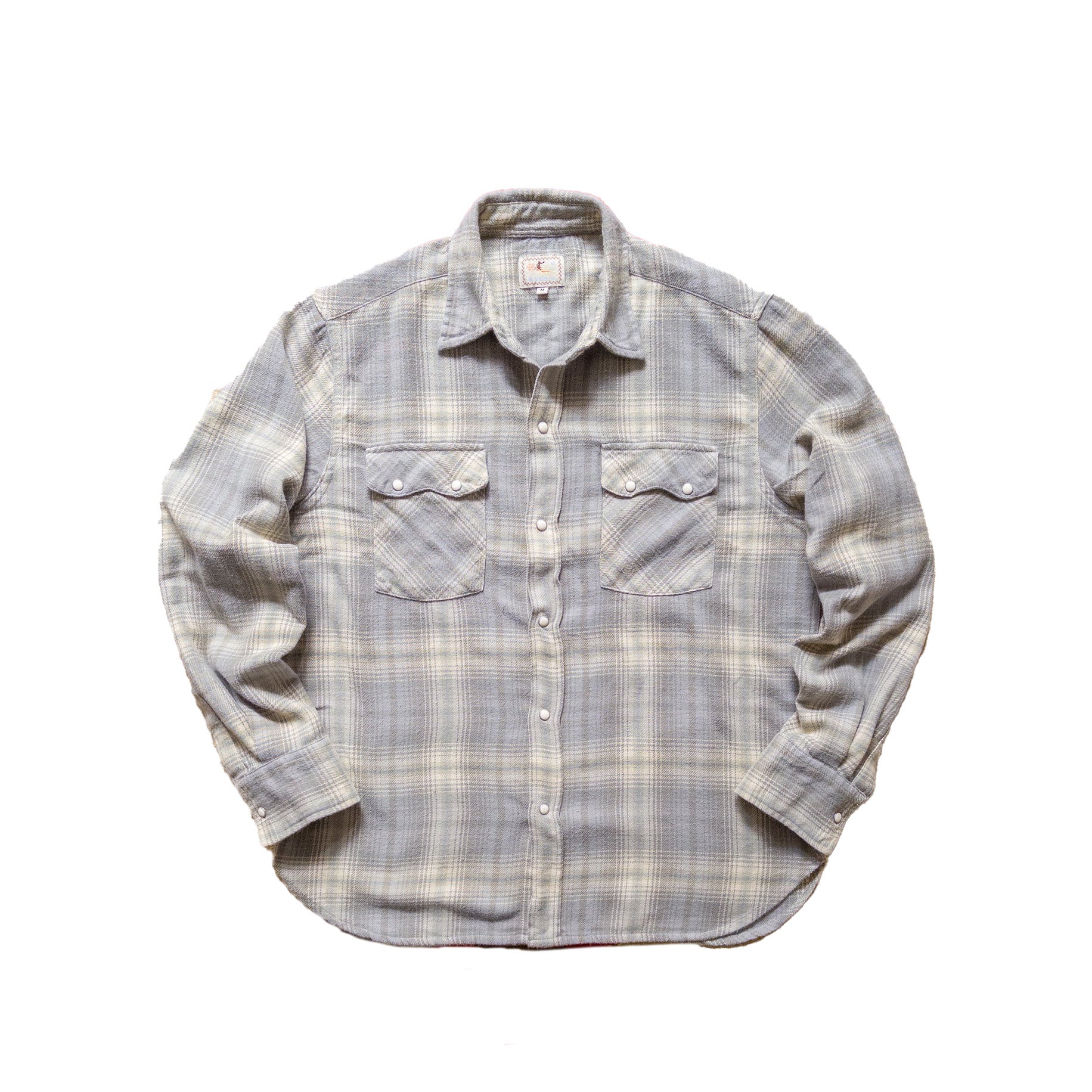 Wythe - Washed Flannel Pearlsnap Shirt - Late Frost