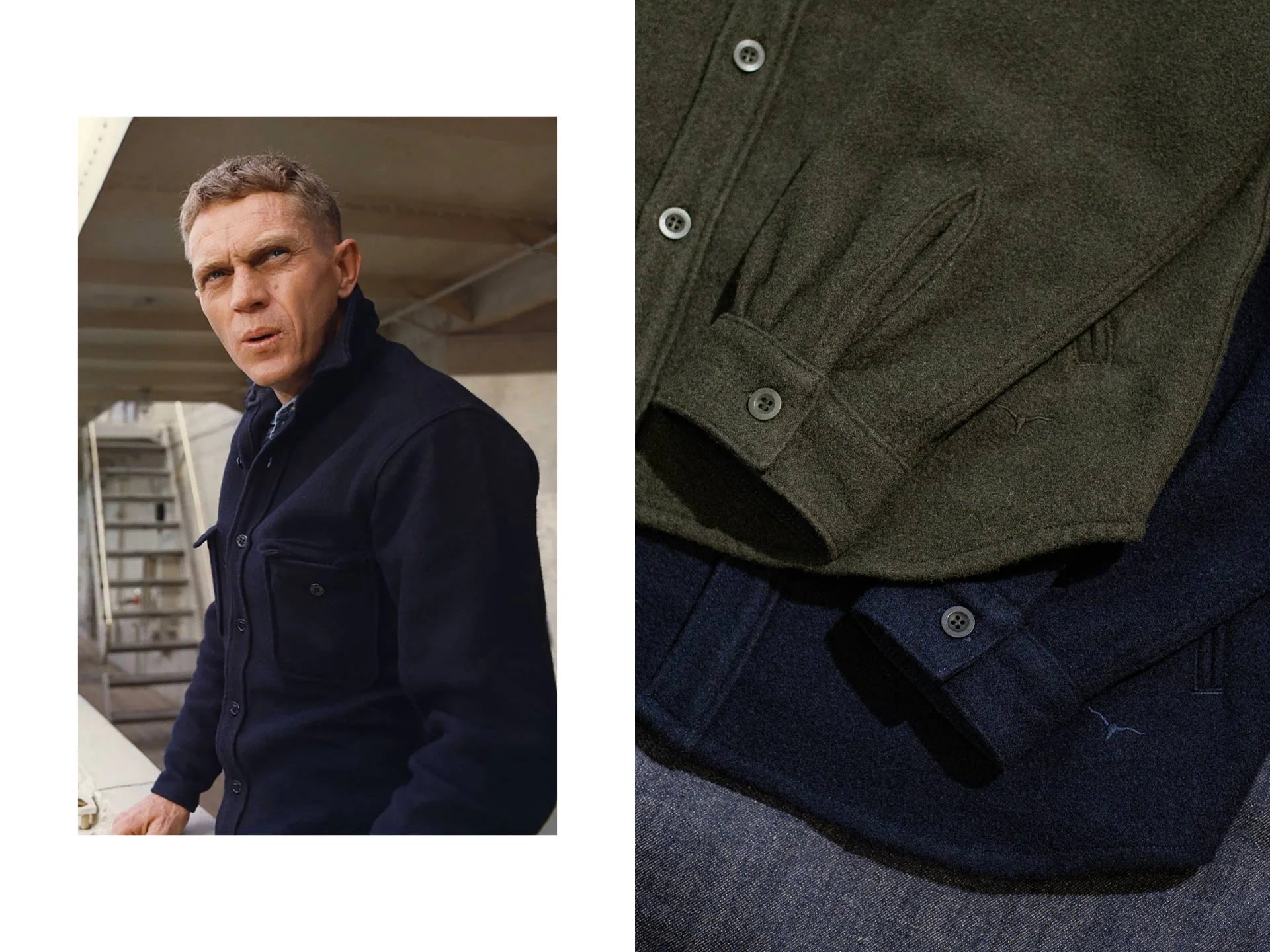 Benzak Denim Developers - CPO OverShirt - 14oz Forest Green Wool Mosser