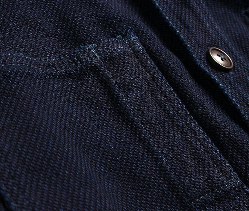 Momotaro - Heavyweight Dobby Indigo Sashiko Work Shirt