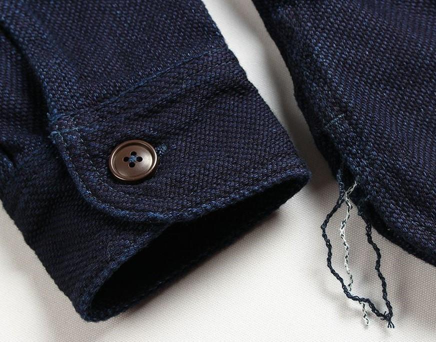 Momotaro - Heavyweight Dobby Indigo Sashiko Work Shirt