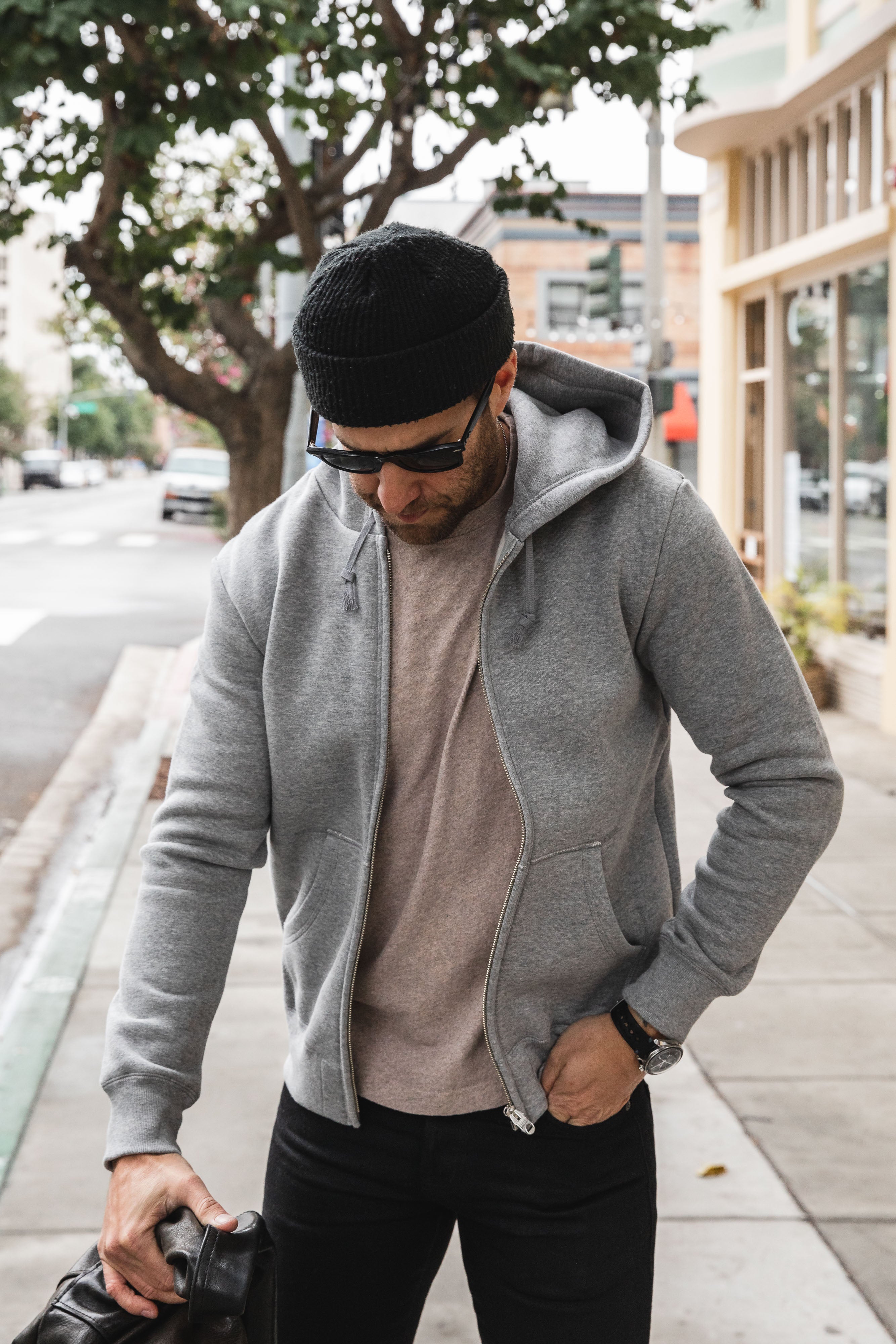 Addict Clothes - Heavy Weight Zip Up - Light Grey