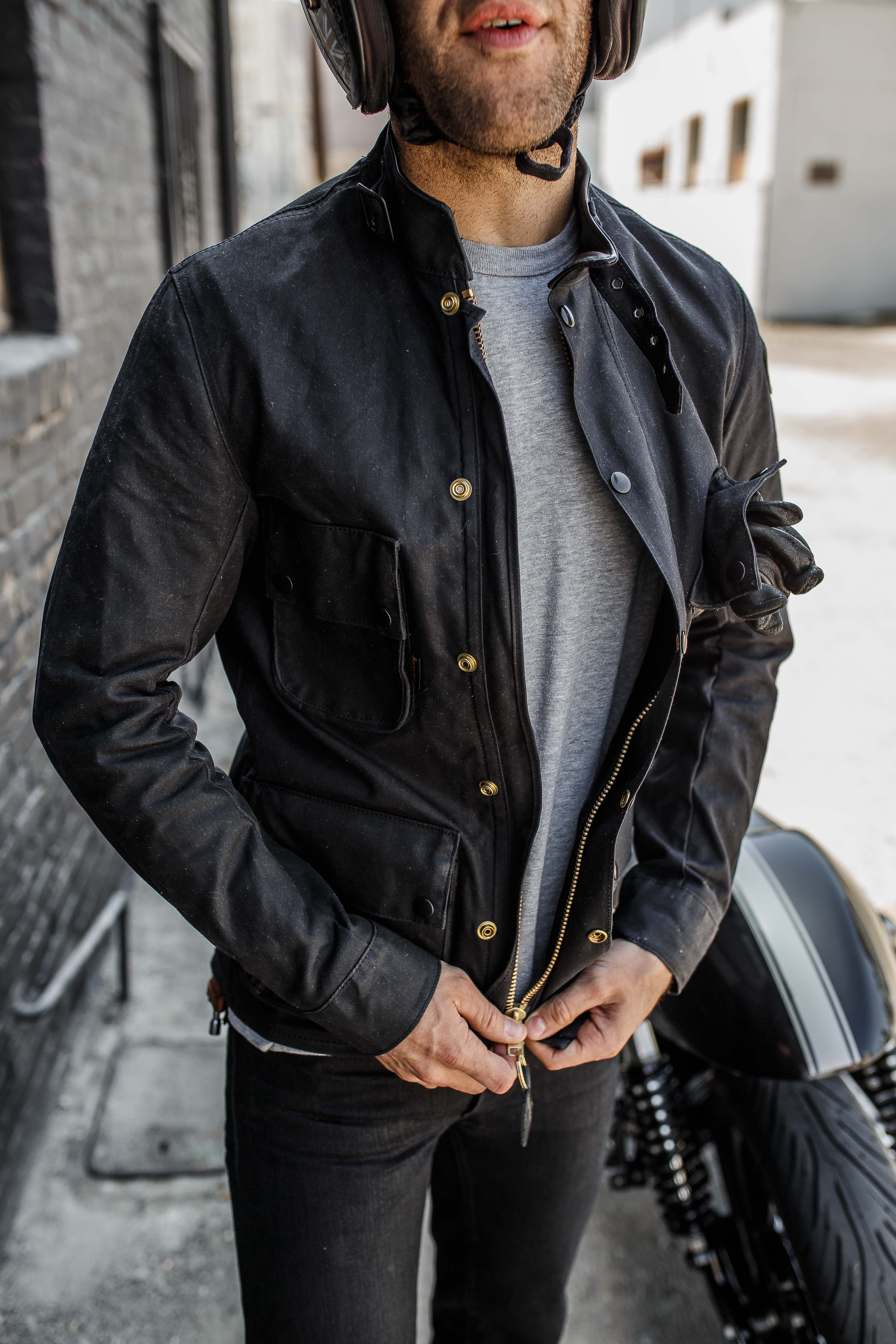 Vanson waxed shop cotton jacket