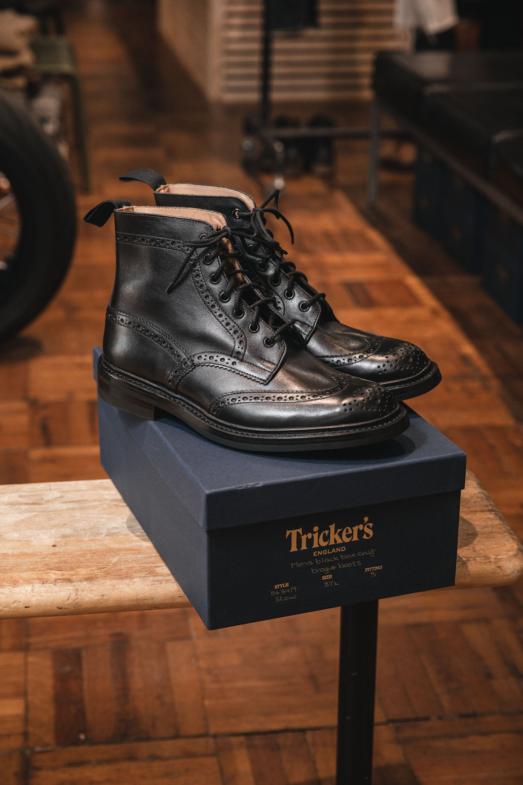 Trickers - Stow Country Boot - Black Box Calf – ButterScotch LB