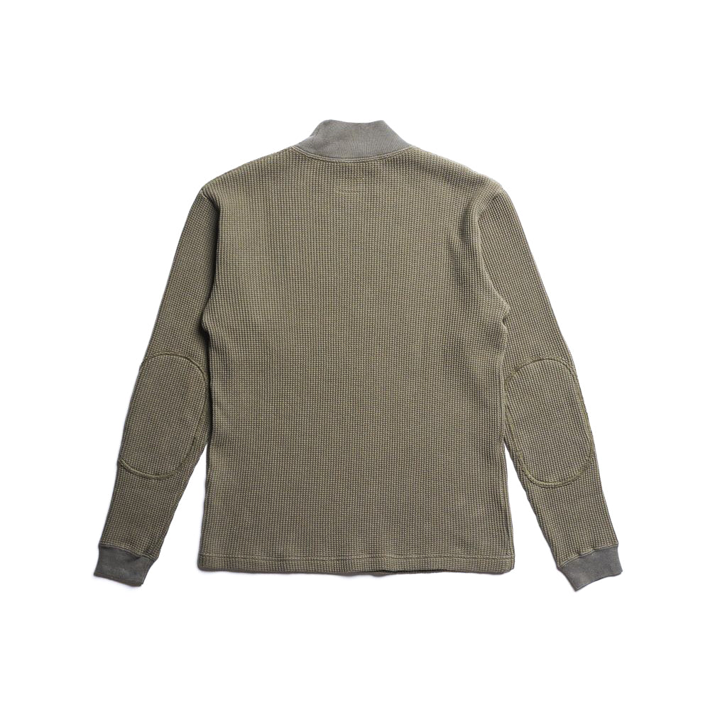 Addict Clothes - Heavy Weight Waffle Moc Neck Crew - Army Green
