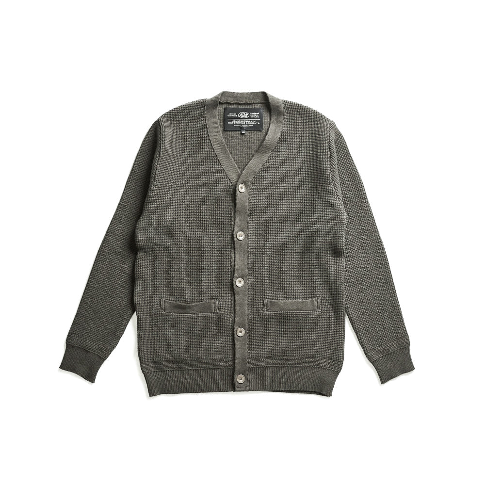 Addict Clothes - Waffle Knit Cotton Cardigan - Olive Green