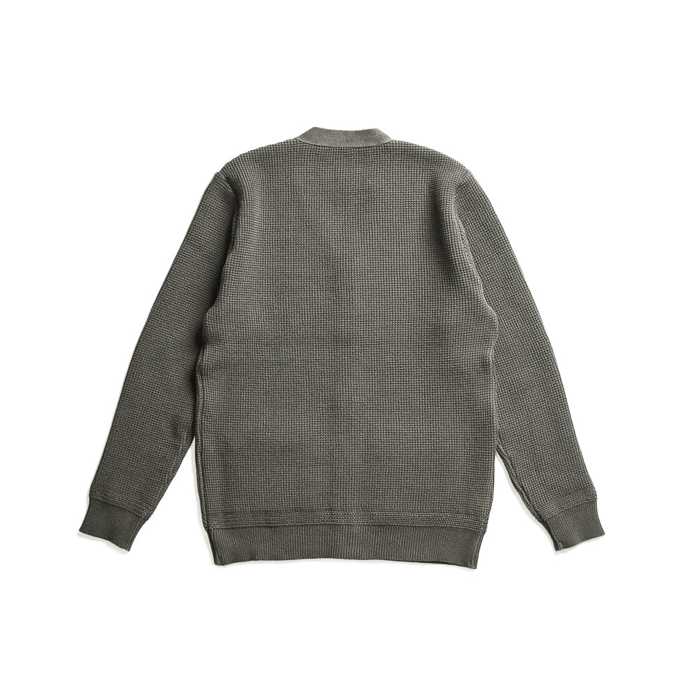 Addict Clothes - Waffle Knit Cotton Cardigan - Olive Green