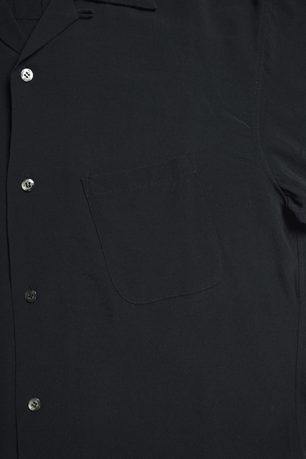 ADDICT Clothes - Open Collar Slant Pocket Shirt - Black