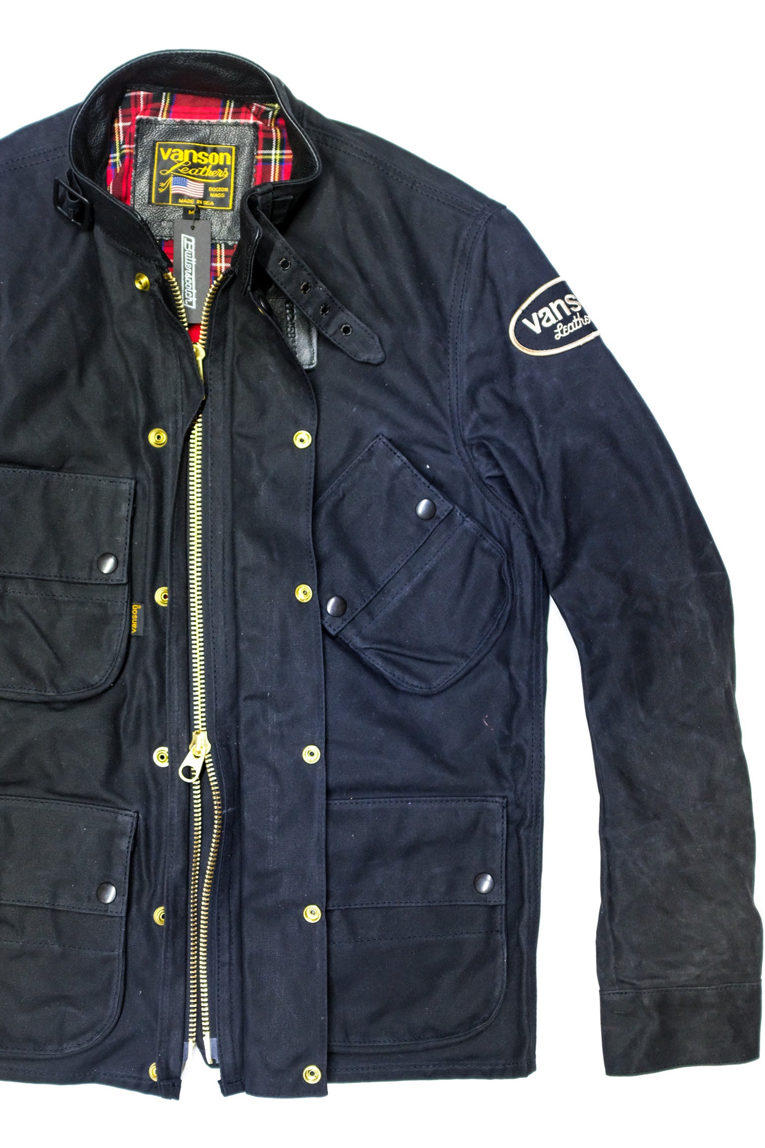 Vanson waxed cotton jacket sale